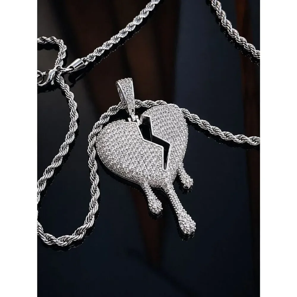 Stainless Steel Drip Heartbreak Necklace